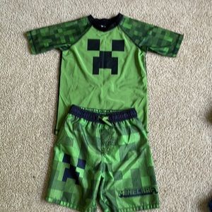 Minecraft Boys Swim Shorts and Shirt